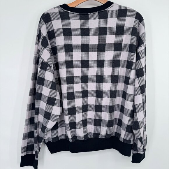 Victorias Secret PINK Buffalo Plaid Sweatshirt gray Size Medium womens new - Picture 8 of 11